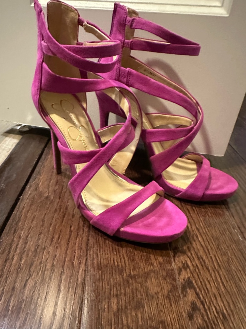 Jessica Simpson Strappy Hot Pink Suede High Heels